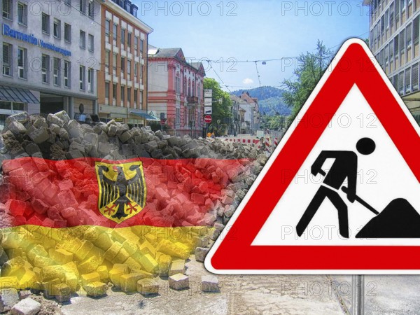 Symbolic picture, construction site Germany, economic development, standstill, zero growth,