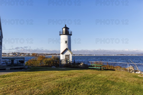 Annisquam Harbor lighthouse, historic Wigwam Point in Gloucester, Cape Ann, Massachusetts, Ipswich