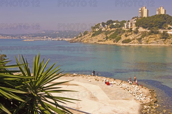 Bay, Moraira, former fishing village, pearl of the Costa Blanca, Mediterranean Sea, Playa del
