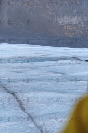 Athabasca glacier in jasper national park, alberta, canada, showing the effects of climate change