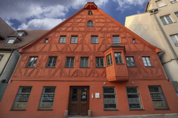 Restored historic half-timbered residential building, in the core 1680, Königstraße 17, Fürth,