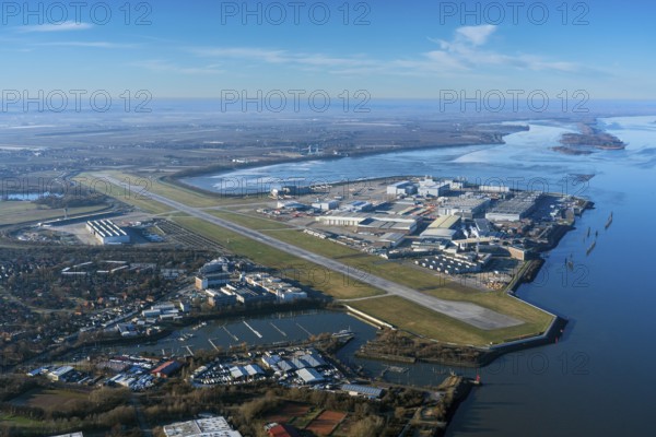Airbus, plant, Hamburg, Finkenwerder, Germany, Europe, airfield, runway, runway, industry