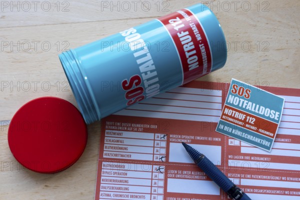 Emergency box in a refrigerator, it contains a comprehensive information sheet which gives