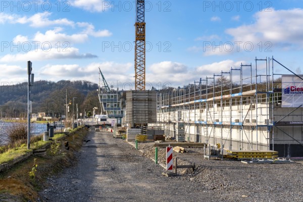 Construction site of the new regatta stand at Lake Baldeney in Essen, North Rhine-Westphalia,