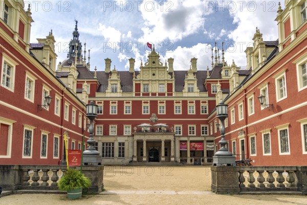 Muskau Castle in the Muskauer Park UNESCO World Heritage Site or Muzakowski Park in Bad Muskau,