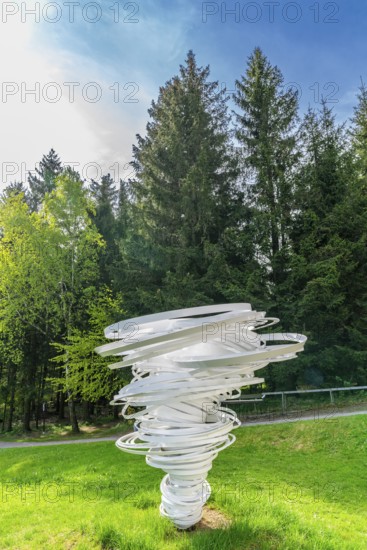 Sculpture, art installation Twister by artist and sculptor Alice Aycock, Purple Path art and