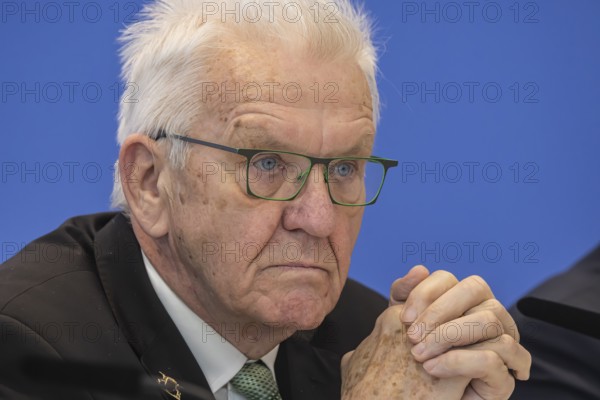 Prime Minister Winfried Kretschmann (Greens) . Portrait. Special meeting of the Stuttgart 21