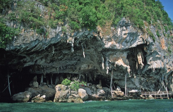 Viking Cave, Ko Phi Phi Le, two years in front of the tsunami, Thailand, December 2002, vintage,