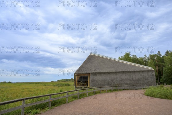 Naturum Nature Conservation Information Center at Vogelsee Tåkern, modern building with pitched