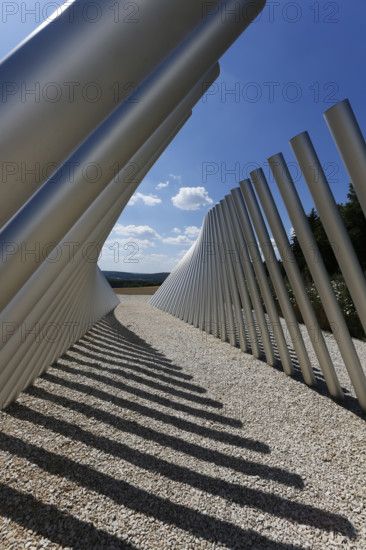 Art in public space, sculpture made of aluminum profile pipes by artist Martin Burchard, life's