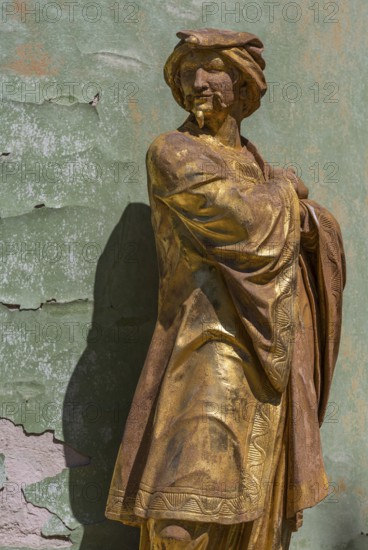 Golden sculptures as façade decoration from the Chinese House, Sanssouci Park, Potsdam