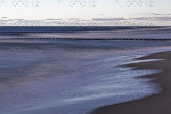 Grooves in the sea, long exposure, Zingst, Fischland-Darß-Zingst, Western Pomerania Lagoon Area