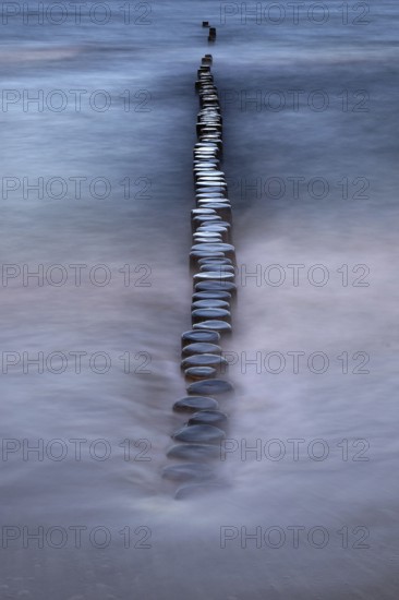 Grooves in the sea, long exposure, Zingst, Fischland-Darß-Zingst, Western Pomerania Lagoon Area