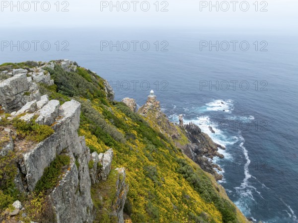 Cliffs and sea at Cape of Good Hope, Cape Point Lighthouse, Cape Peninsula, Cape Point Nature