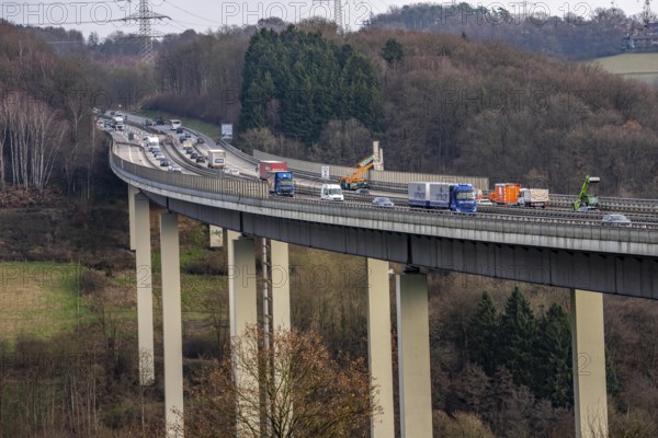 The Wiehl Valley Bridge, A4 motorway, the motorway bridge is considered extremely dilapidated,