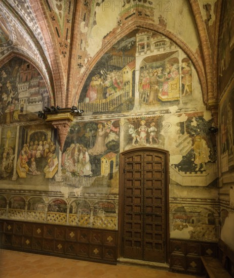 15th century frescoes in St. Catherine's Chapel, Collegiata di Santa Maria Assunta,