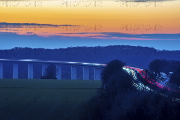The Ruhr Valley Bridge, motorway bridge of the A52 motorway, across the Ruhr Valley near
