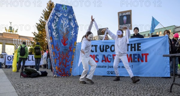 Dancers from Extinction Rebellion dance at Fridays for Future rally to mark the tenth anniversary