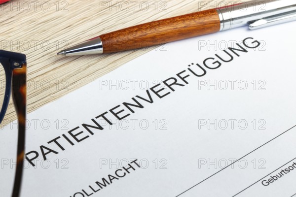 Close-up of a symbolic health care directive