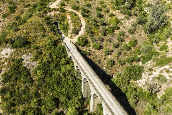 Cycle path Via Verde de la Sierra, Puerto Serrano to Olvera, old railroad track, cycle path on