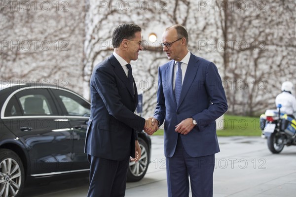 Mark Rutte (Secretary General of NATO) and Friedrich Merz (Chancellor of the Federal Republic of