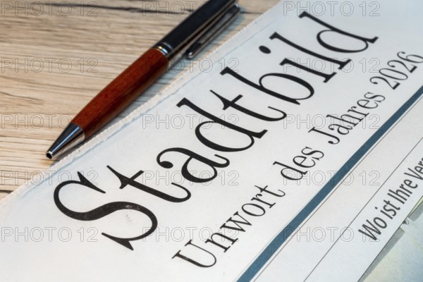Possible bad word of the year? Symbolic newspaper with the headline CITYSCAPE — UNWORD OF THE YEAR