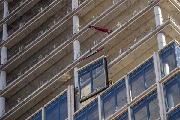 Construction site of the high-rise office building The Berlinian, in the vicinity of Alexanderplatz