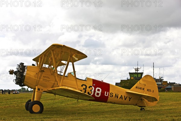 Boeing Stearman, radial engine, biplane, classic tail wheel, trainer, Spotterday, Wittmund, Lower