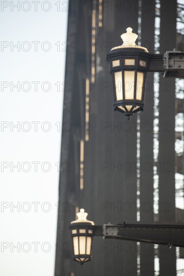 Details of the famous Sydney Harbour Bridge in the evening light, New South Wales, Australia.