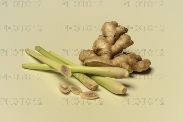 Ginger, ginger root and lemongrass