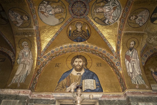 Mosaics in the Catholicon of the Hosios Luke Monastery, UNESCO World Heritage Site in Steiri,