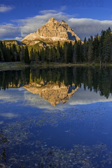 Mountain lake, mountains, reflection, sunny, evening light, Lake Antorno, Lake Antorno, Three