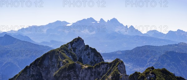 View from Rettenkogel to Bergwerkskogel and Dachstein, Postalm, Osterhorn Group, Salzkammergut,