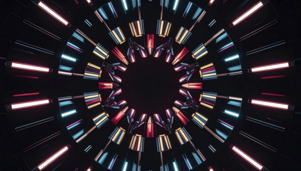 Abstract background of slightly unfocused multicolored glass lenses spinning and rotating,