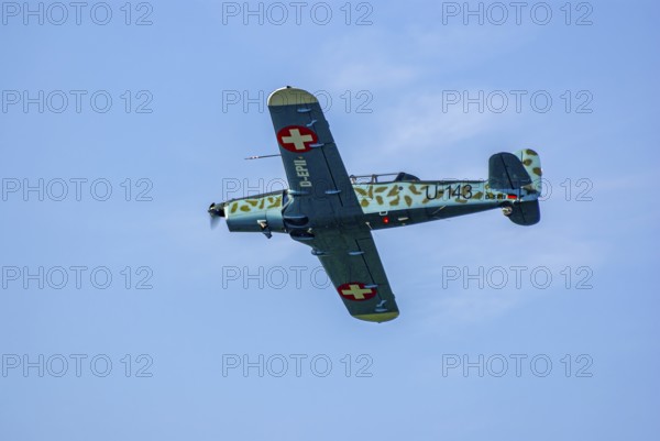 A Pilatus P-2 of Pilatus Flugzeugwerke AG with the registration D-EPII during a flight