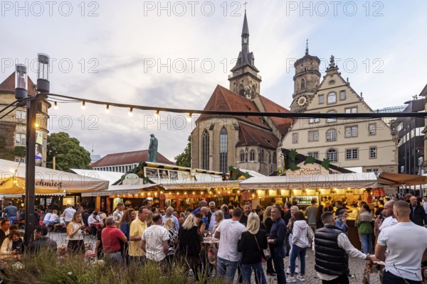 Stuttgart wine village, wine festival on Schillerplatz and Marktplatz in the centre of the state