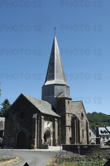 Compains, Saint Georges church, Auvergne Volcanoes Regional Park, Cezallier region, Puy de Dome,