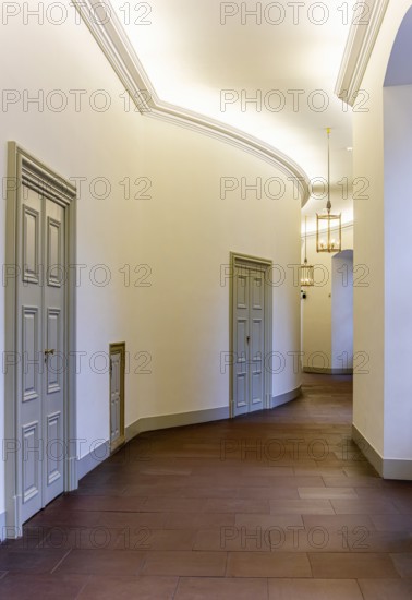 Interior design and exhibition rooms in the Würzburg Residence, imposing 18th century palace with