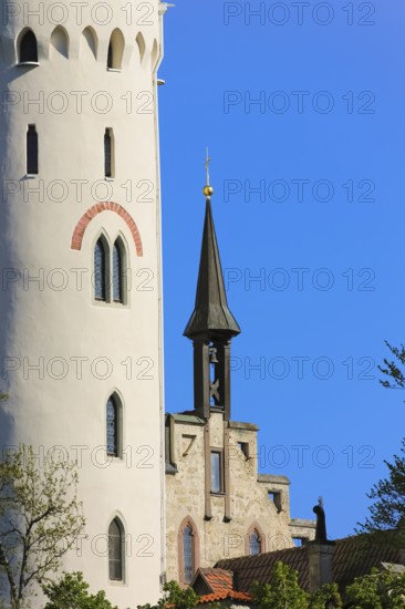Lichtenstein Castle, fairytale castle of Württemberg, romantic fairytale castle on the eaves of the