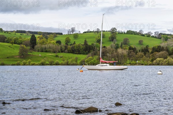 Boats on Ullswater Lake, Pooley Bridge, Lake District National Park, Cumbria, England, United