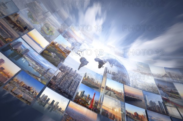 Concept of global international trade and commerce and interconnected businesses global