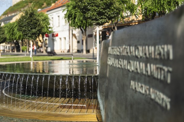 Mark Aurel fountain and fountain on Peace Square, Capital of Culture 2026, Trencín, Slovakia