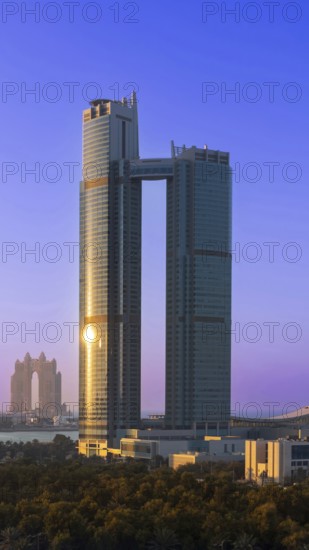 UAE, United Arab Emirates, Abu Dhabi downtown panorama and financial center skyline