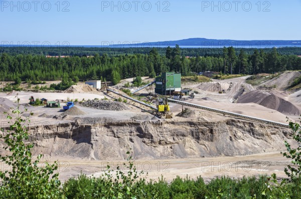 View of the sand pit of the company Radasand AB in Rada, Lidköping, Västergötland, Västra Götalands