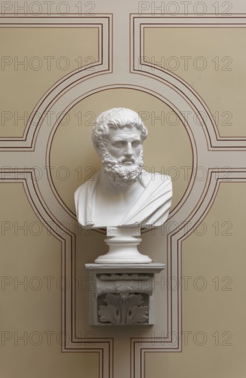 Sophocles, ancient Greek poet, bust in the stairwell, main building of the University of Rostock,
