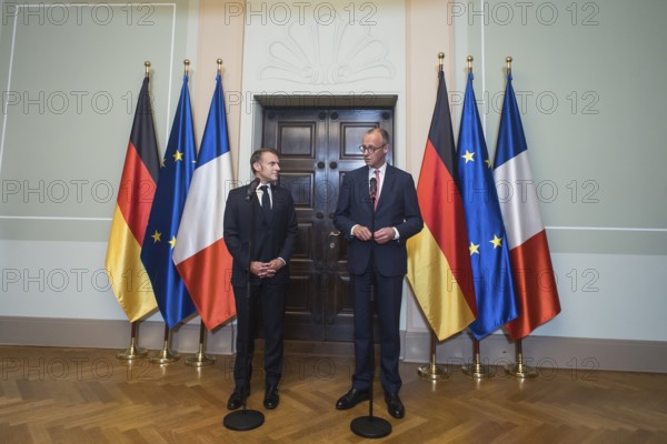 Friedrich Merz (CDU, Federal Chancellor) and Emmanuel Macron (President of the French Republic) at