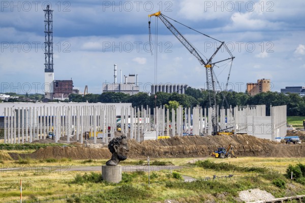 Construction of a new logistics hall on the Mercatroinsel, Hall 2, next to an existing hall, approx