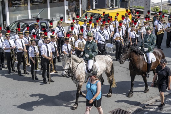 Rifle festival in Bad Fredeburg, in the Sauerland region, parade of the rifle companies in the