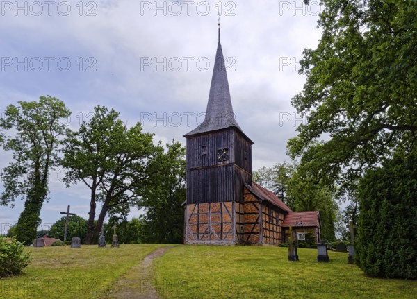 The Evangelical Lutheran St Peter's Church, the village church of Stuer in the Mecklenburg Lake