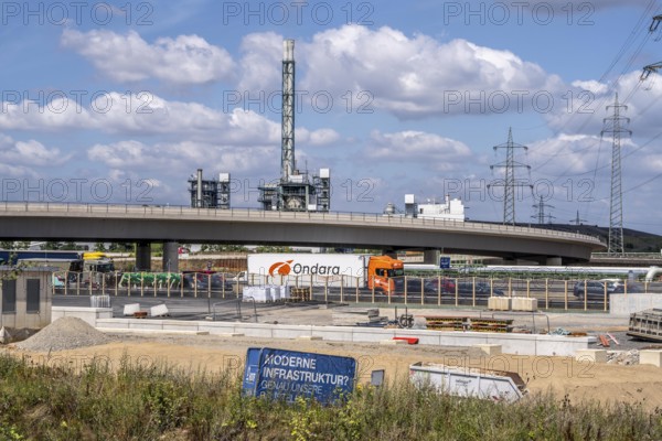 Motorway construction site at the Leverkusen-West junction, A1 and A59 motorways, new construction,